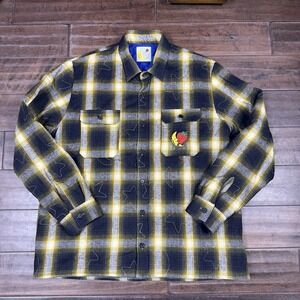 Sky High Farm Workwear Embroidered Woven Flannel Over Shirt | Plaid | Size XXL